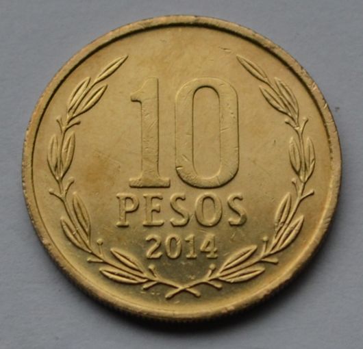 Чили, 10 песо 2014 г.