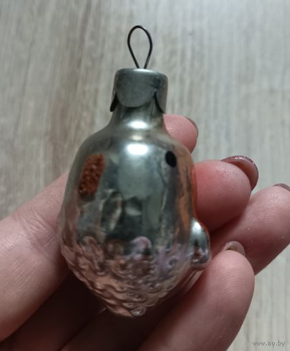 Елочные игрушки, стекло, птичка