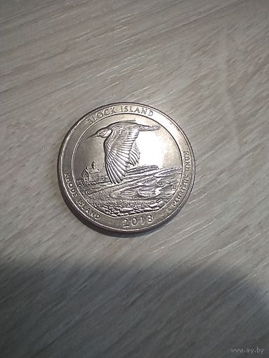 25 центов США, квотер национальный парк Block island