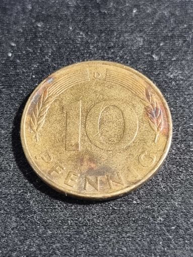 Германия 10 пфеннигов 1976 D
