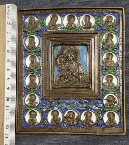 Меднолитая икона бооматерь эмаль с 1 руб безмц распродажа коллекции