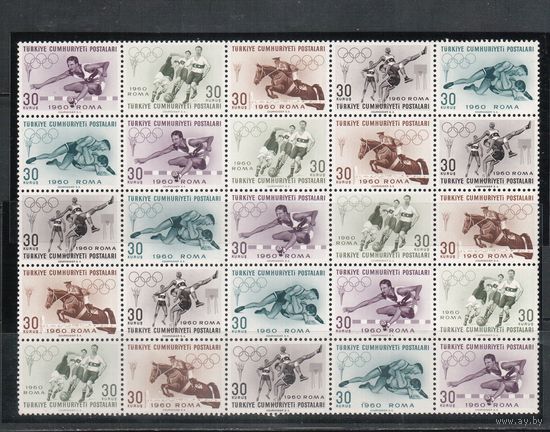 Турция-1960,(Мих.1769-1773) **   , Спорт, ОИ-1960 ,лист