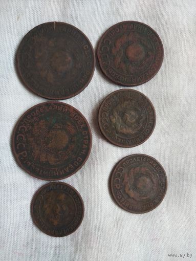 Копейки 1924 года СССР(6шт.)