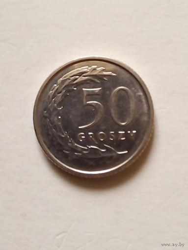 Польша.50 грошей 2018 г.АU.