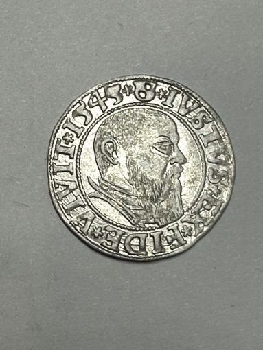 Грош 1543. Пруссия. Штемпельный блеск. Коллекционное состояние.