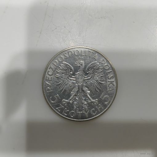 5 злотых 1933 остатки штемпельного блеска