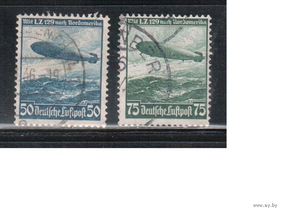 Германия(Рейх)-1936,(Мих.606-607  гаш., Дирижабои (полная серия)