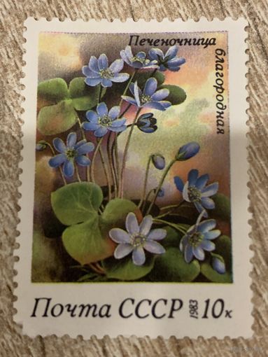 СССР 1983. Печёночница благородная. Марка из серии