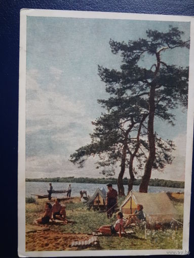 Озеро Селигер. Бивуак туристов.  1956 г.