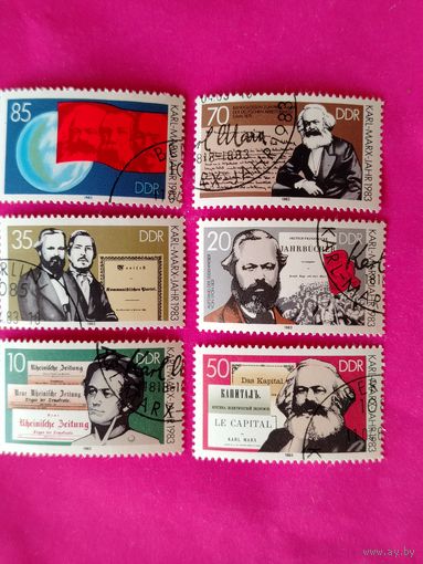 ГДР. Известные люди. ( 6 марок ) 1983 года. 1-6.