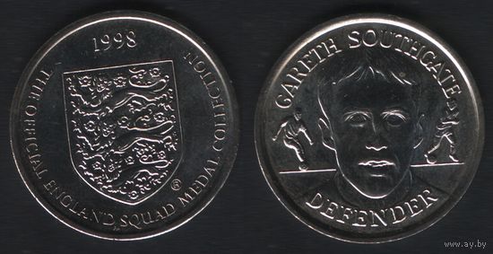 Official England Squad. Defender. Gareth Southgate -- 1998 - The Official England Squad Medal Collection (f0