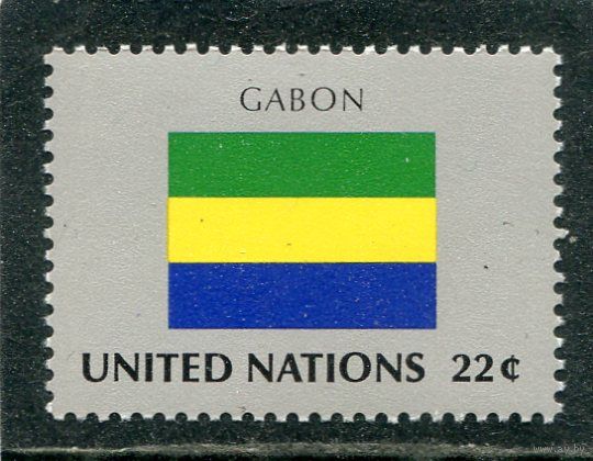 США. ООН Нью-Йорк. Флаг Габона