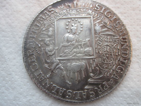 Австрия Зальцбург Сигизмунд III граф фон Шраттенбах (1753-1771 гг) великолепный по состоянию с пруф деталями конвеншионсталер 1758 года