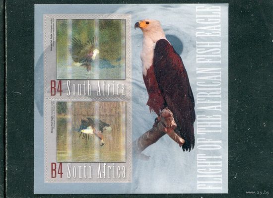 ЮАР. Фауна. Орлан-крикун. Блок. Марки голографические-3D, с эффектом движения