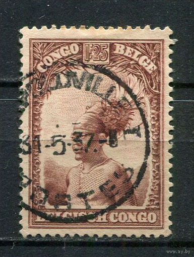 Бельгийское Конго - 1931 - Вождь мангбету 1,25Fr - [Mi.139] - 1 марка. Гашеная.  (Лот 30Gu)-T4P3
