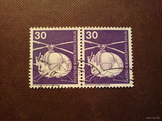 Германия .ФРГ 1975 г.Сцепка.Спасательный вертолет MBB-Bolkow Bo 105C. /15а/