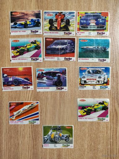 Вкладыши Turbo Sport Турбо спорт  фантики авто auto / Цена за 1 шт