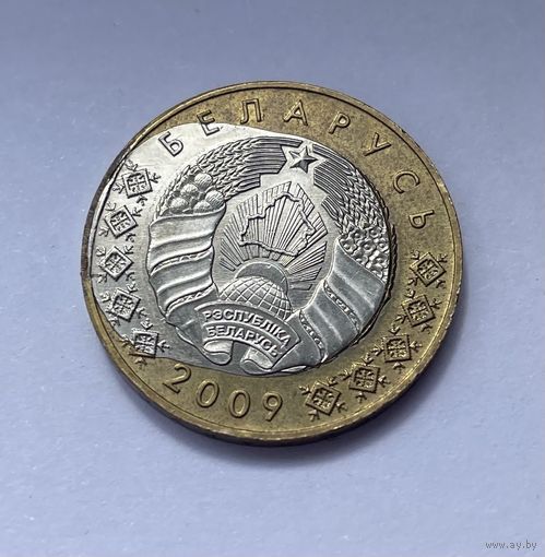 Монета 2 руб. 2009 года Беларусь , заводской брак