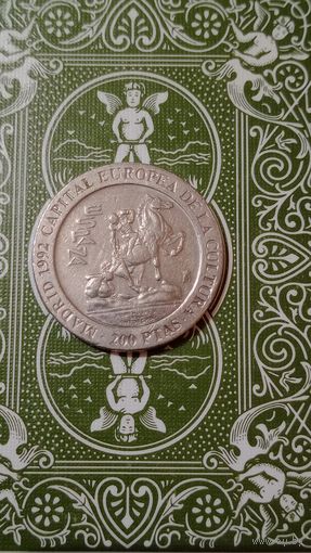 Испания 200 песет 1992 Мадрид всадник на коне