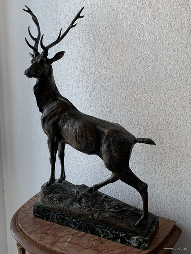 Maurice Constant Favre . скульптура Олень, бронза, 63 см. XIX век.