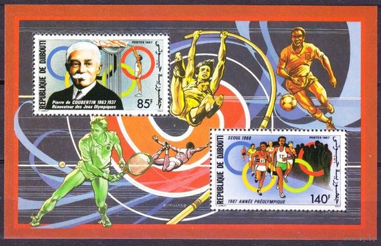 1987 Джибути 495,497/B139 Олимпийские игры 1988 года в Сеуле 35,00 евро