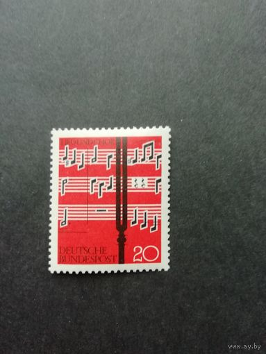 ФРГ 1962 Марка "Песня и хор" (чистая**) Mi.380 каталог 0.40 евро