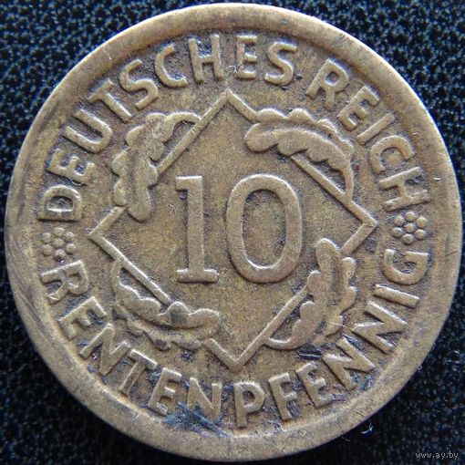 YS: Германия, 10 рентенпфеннигов 1924D, KM# 33 (2)