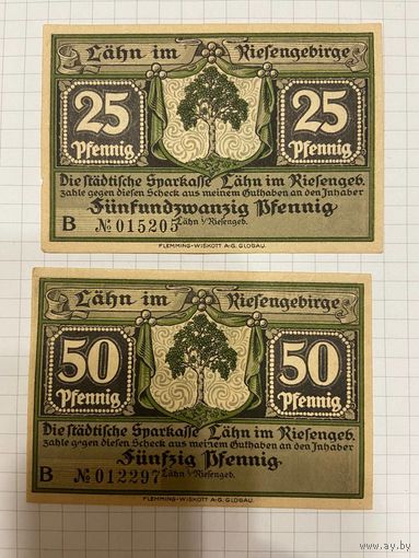 Нотгельд 25-50-75-100 пфеннигов Германия Рифенберг -0301