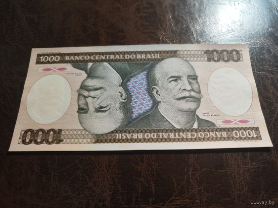 Бразилия 1000 крузеиро образца  1981-1986 года AUNC p201c