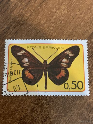 Сан Томе и Принсипи 1980. Бабочки. Charaxes Odysseus. Марка из серии