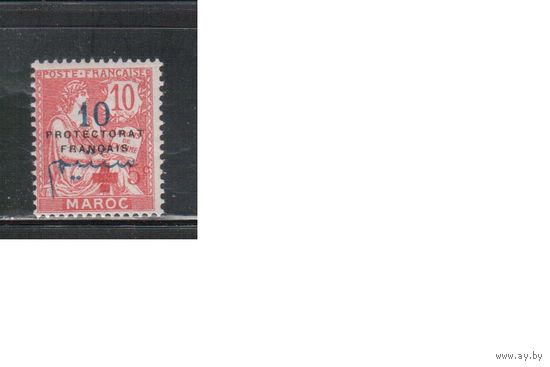 Марокко-1915,(Мих.19в)  * , Стандарт, Надп. Красный Крест, Протекторат Франции, (одиночка)