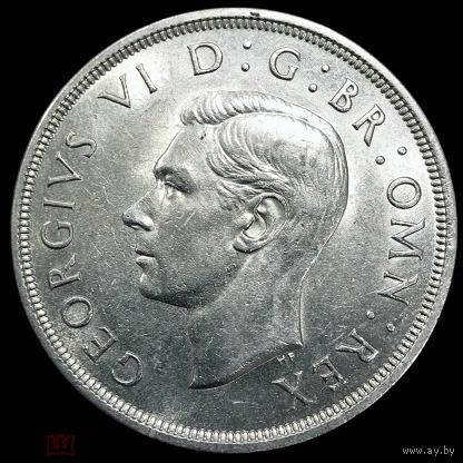 1 крона 1937 Великобритания UNC 28 грамм серебро