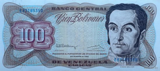 Werty71 Венесуэла 100 Боливаров 1992 UNC банкнота