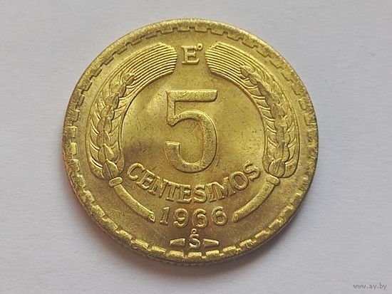 Чили 5 сентесимо 1966 г. Кондор.