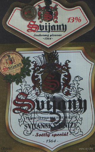 Пивная этикетка. Svijany - Чехия