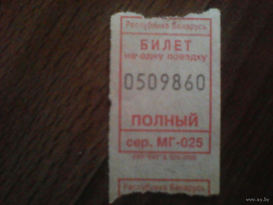 Проездной билет . Минск