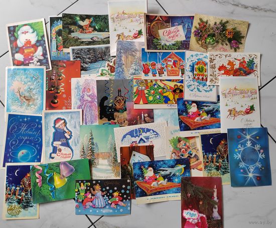 Открытки. СССР. С Новым годом. 32 штуки