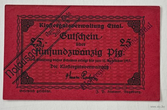 1917 год 25 пфеннигов  Германия