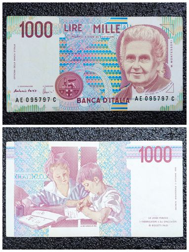 1000 лир Италия 1990 г.