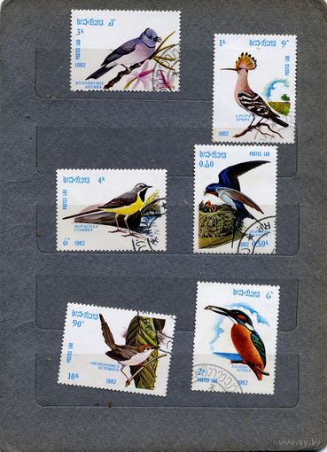 ЛАОС, 1982,   ФАУНА, птицы, серия  6м