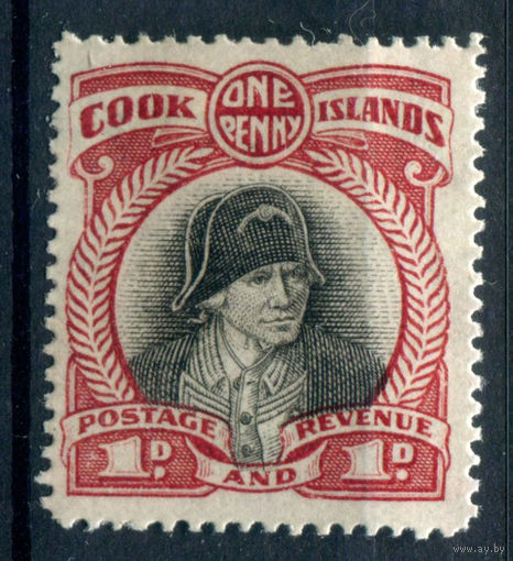 Британские колонии - Острова Кука - 1932г. - капитан Джеймс Кук, перфорация 14, 1 P - 1 марка - MH [Mi 30 C b]. #3-WB-84-A-1