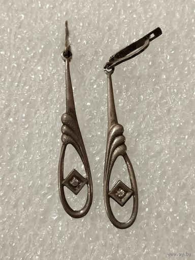 Серьги Капель, 925. СССР