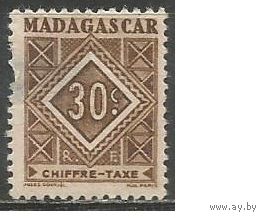 Французский Мадагаскар. Орнамент. Доплатная марка. 1947г. Mi#32.