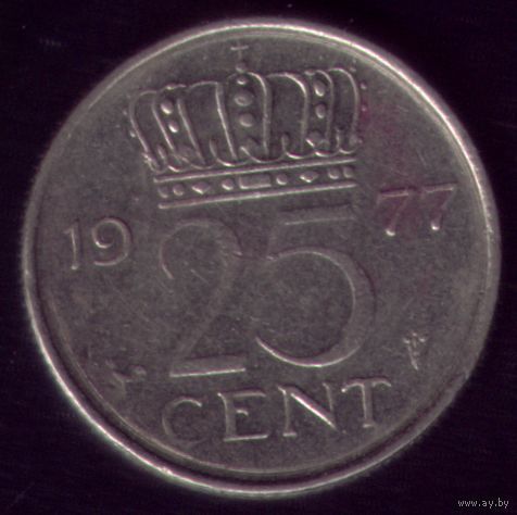 25 центов 1977 год Нидерланды