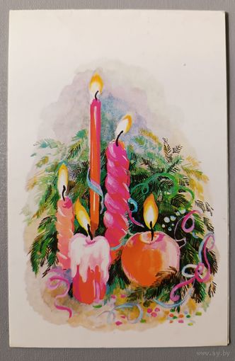 С Новым годом! Л.Алисова. Открытка двойная, чистая, 1982г.