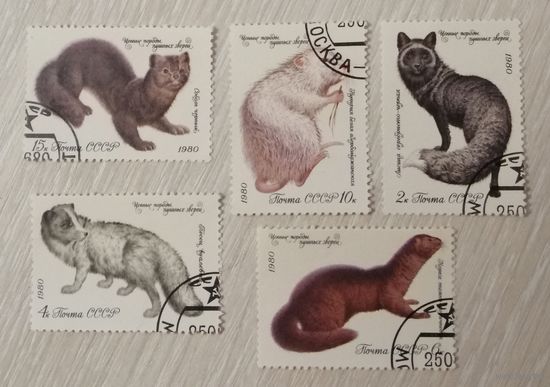 "Ценные породы пушных зверей. 1980г. Цена за все.