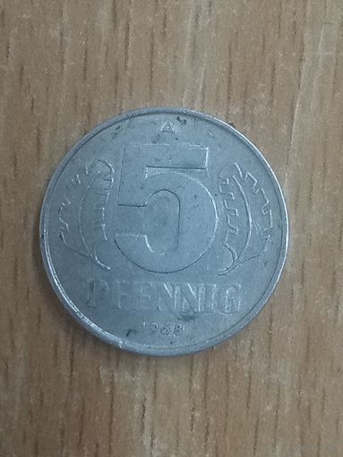 5 пфеннигов 1968 ГДР