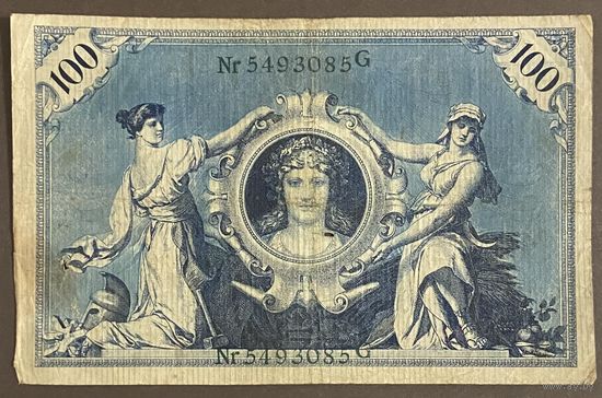 Банкнота 100 марок 1908 год. Германская империя.