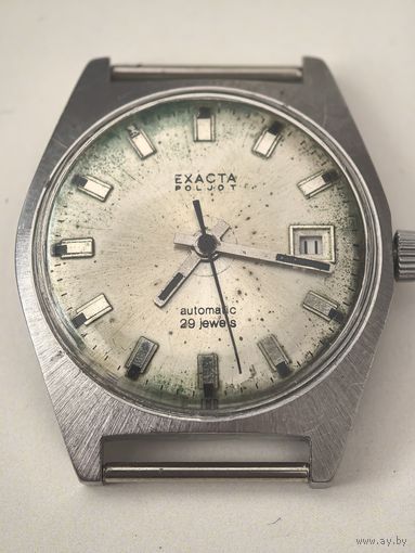 РЕДКИЕ!!! Экспортные  часы СССР Exacta Полёт 2416 автоподзавод. корпус нержавеющая сталь, СССР, 1970-е