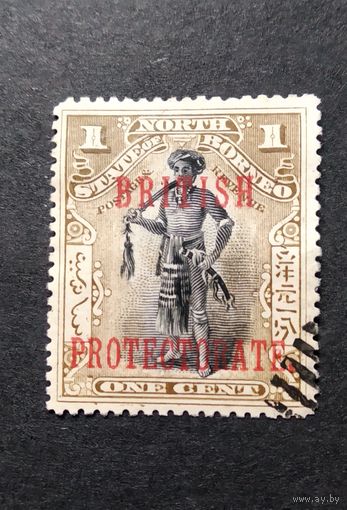 Великобритания. Северное Борнео\385с\ воин 1901. зубц.15 надпечатка